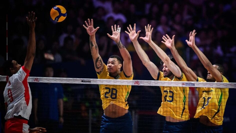 Bloqueio da Seleção Brasileira masculina de vôlei na VNL 2025