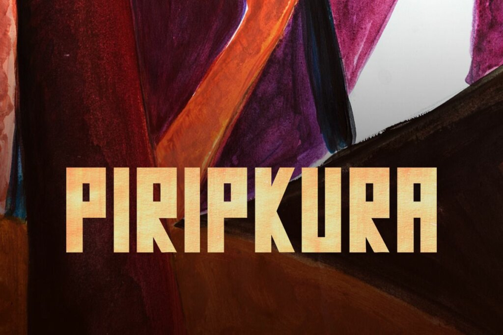 Capa do documentário 'Piripkura' com o nome do filme e um fundo colorido com tinta