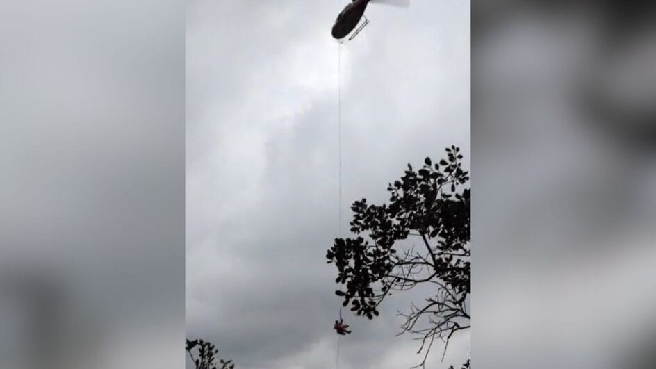 Mulher caiu durante rapel em cascata de Campo Alegre (SC)