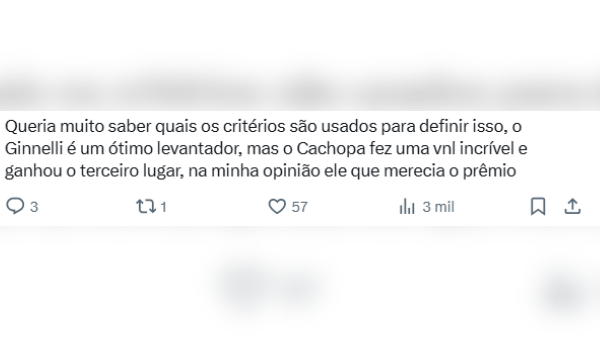 Internautas reagem a ausência de Cachopa como melhor levantador da seleção ideal da VNL 2025