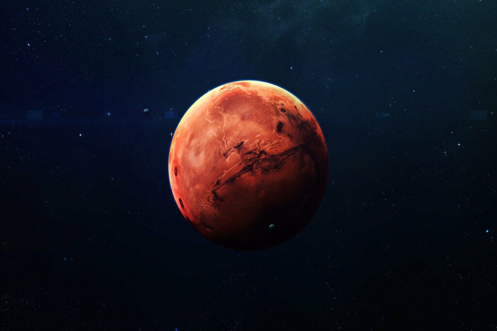 IlustraÃ§Ã£o do planeta Marte no espaÃ§o