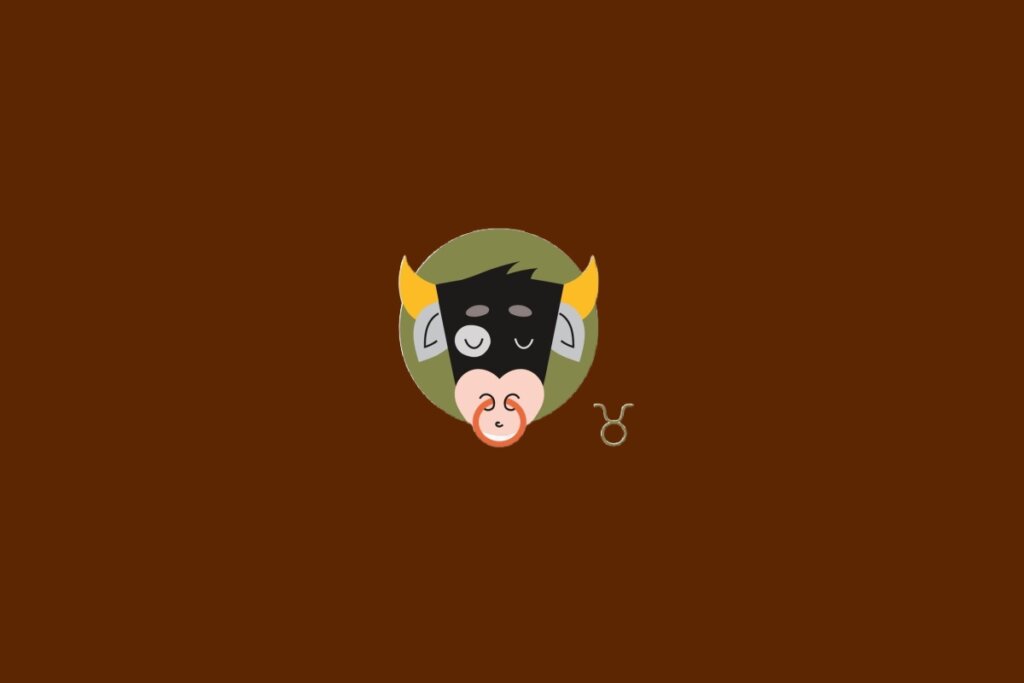 Ilustração do sÃmbolo de Touro, com um touro de chifres amarelos e um fundo verde