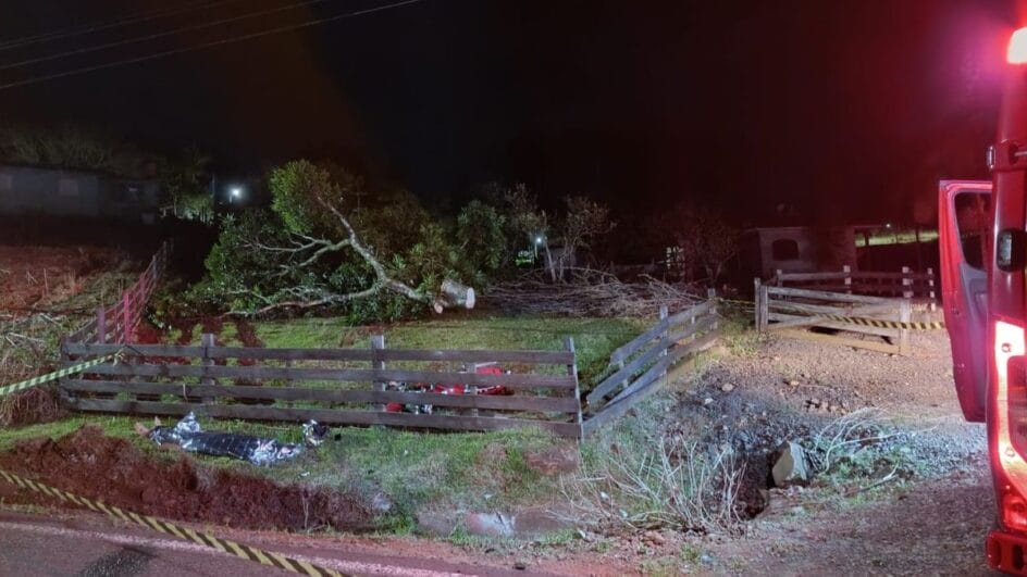 Ao chegarem ao local, os bombeiros encontraram o motociclista caído às margens da pista (Foto Corpo de Bombeiros)