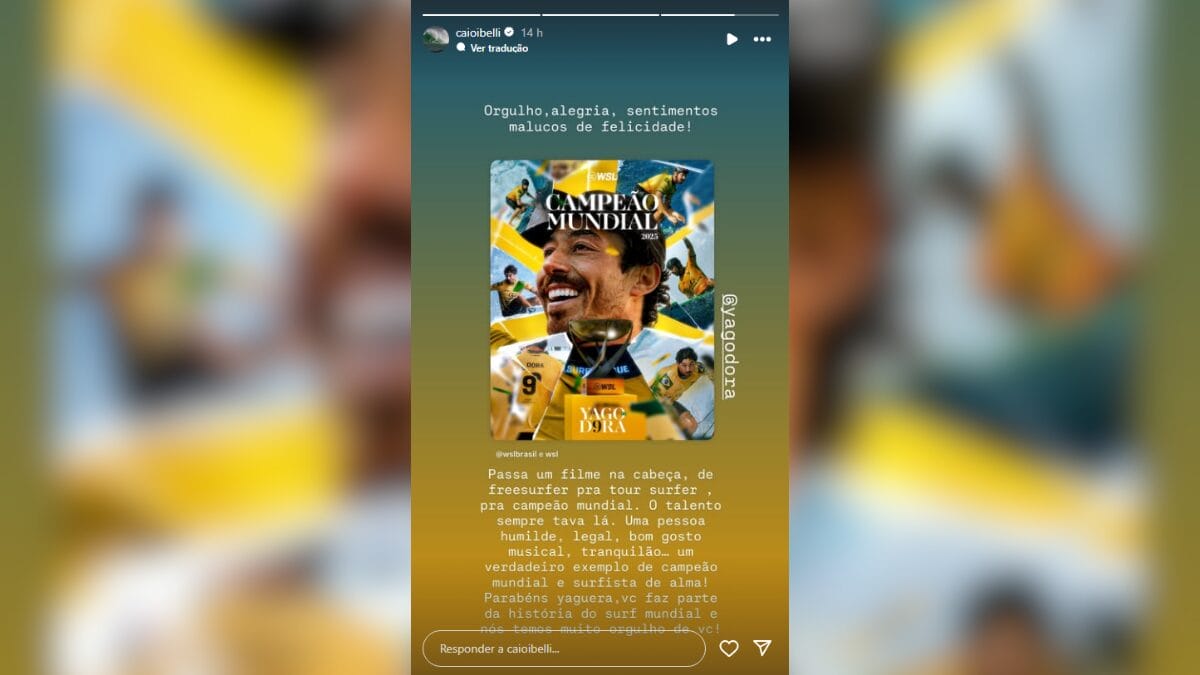 Campeões parabenizam Yago Dora por 1º título no Mundial de Surfe
