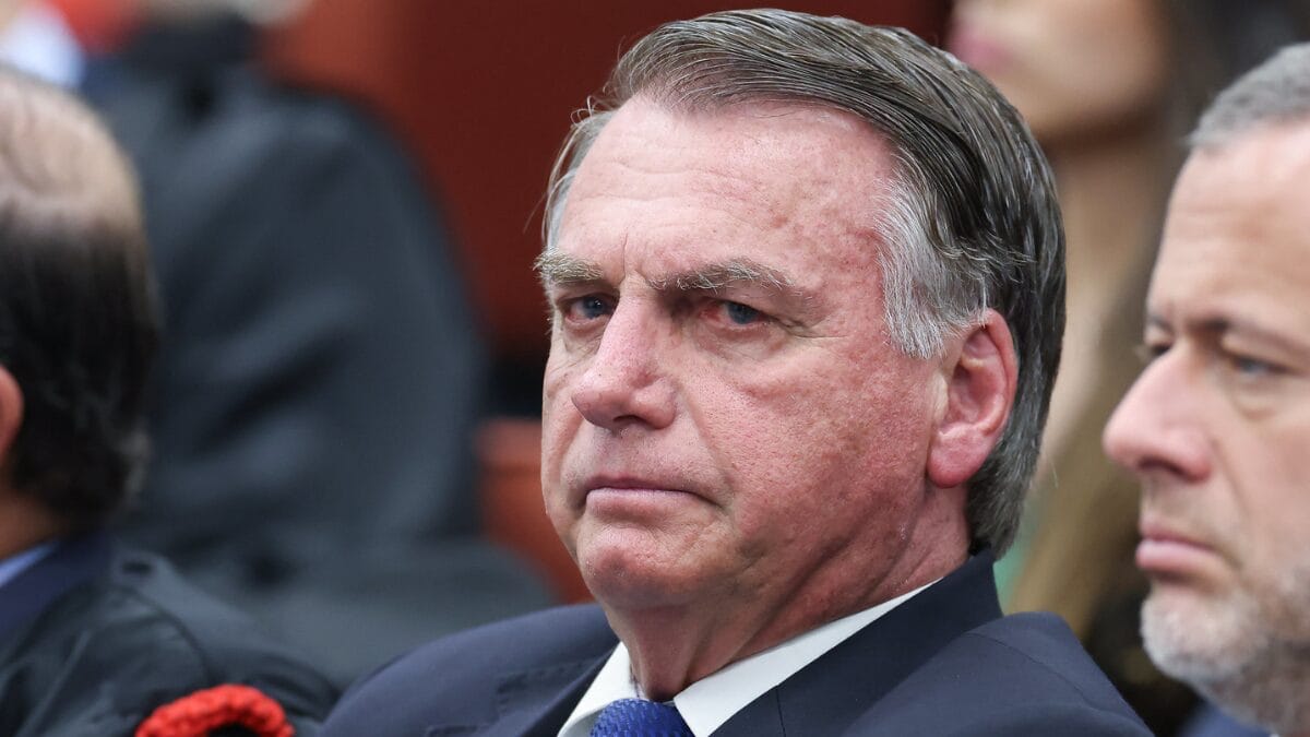 Primeira Turma do STF julga denúncia sobre o núcleo 1 da Pet 12.100 - 25/03/2025 Jair Messias Bolsonaro em julgamento da denúncia do núcleo 1 da Pet 12.100. Foto: Antonio Augusto/STF