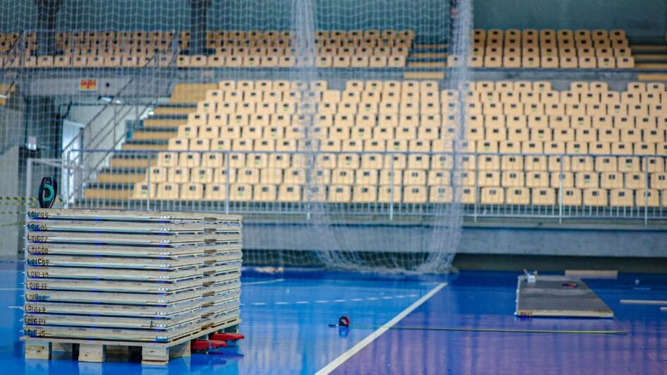 Reforma na Arena Jaraguá, do Jaraguá Futsal (Foto: Divulgação, Secel)