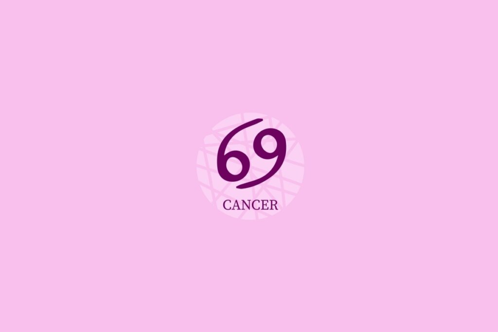 Ilustração do signo de câncer em um fundo roxo-claro