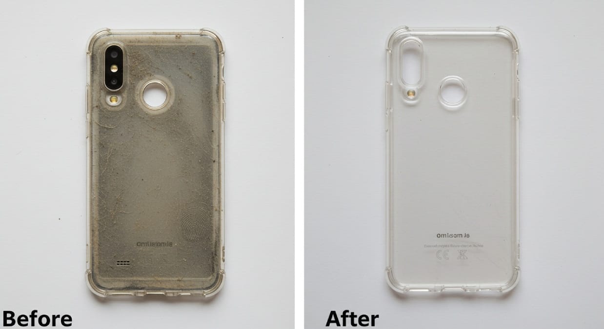 Produtos caseiros podem deixar sua capinha transparente como nova, e ainda evitam o amarelado (Foto: Imagem gerada por IA)
