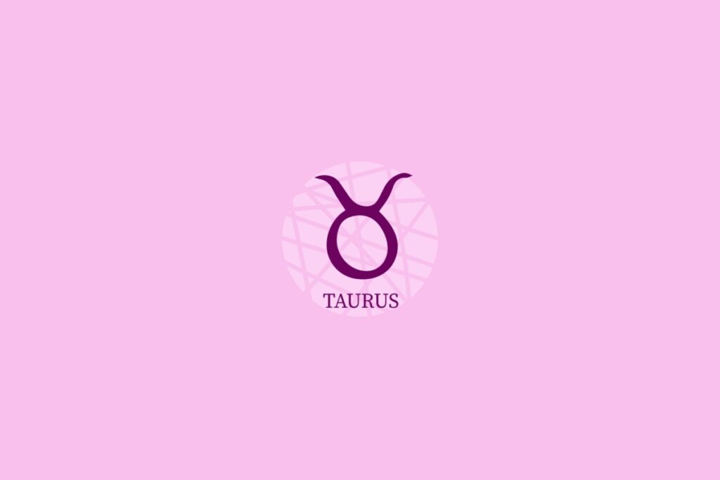 Ilustração do signo de touro em um fundo roxo-claro