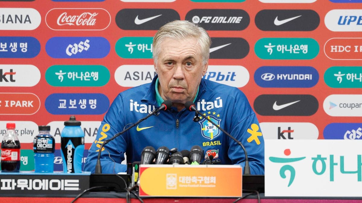 Técnico da Seleção Brasileira, Carlo Ancelotti, mais uma vez foi direto na entrevista coletiva (FOTO: @rafaelribeirorio, CBF)