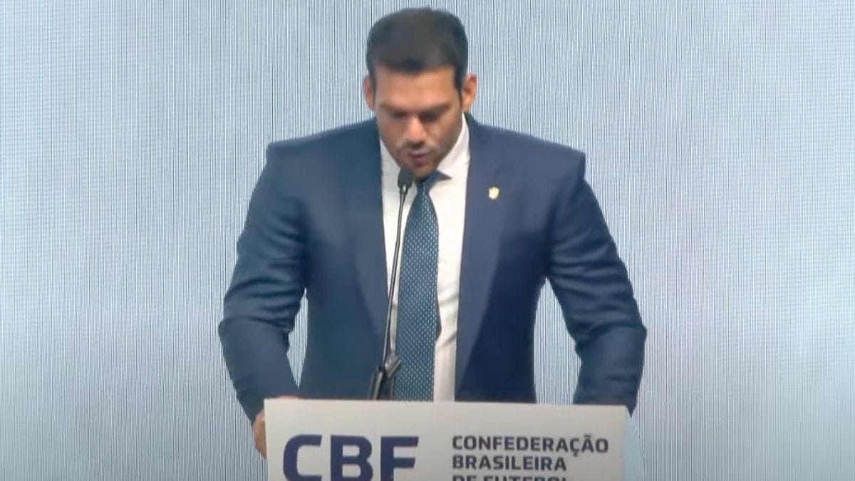 Presidente da CBF, Samir Xaud, anunciou reformulação no calendário do futebol brasileiro (Foto: reprodução, CBF TV)