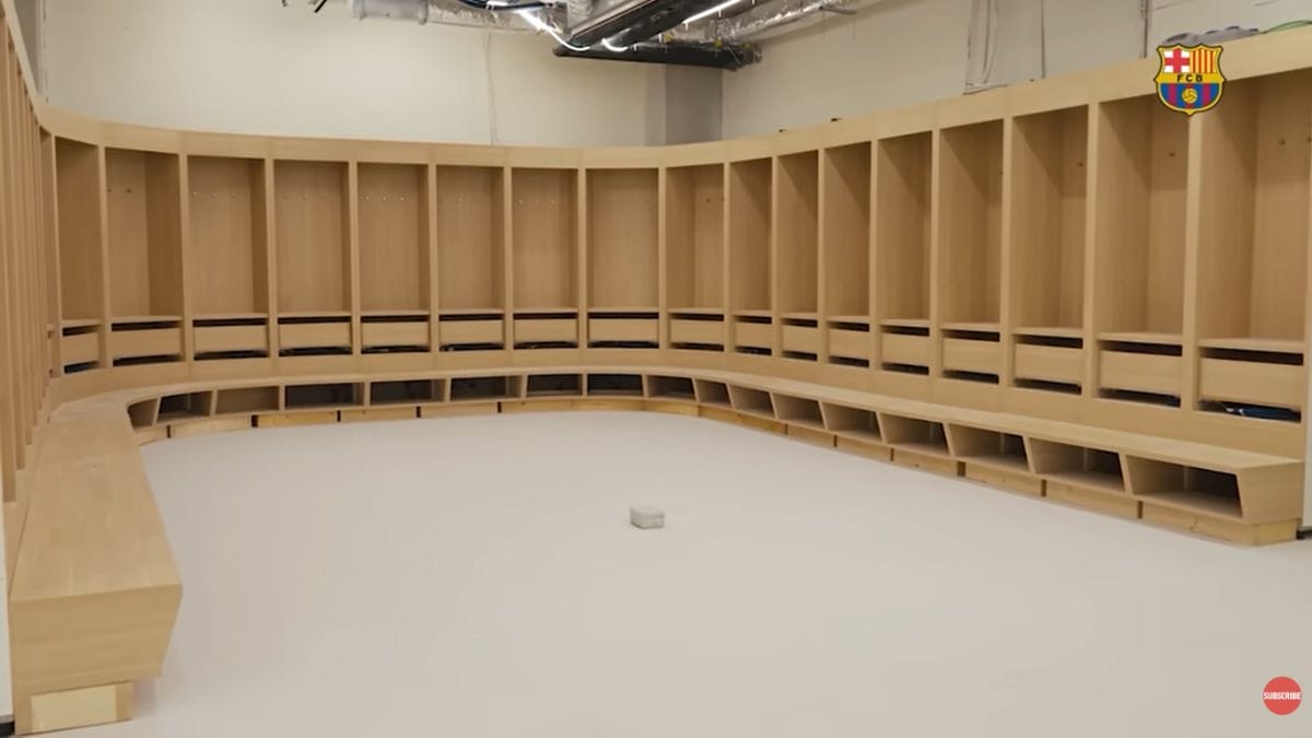 Vestiário (Foto: reprodução YouTube Barcelona)