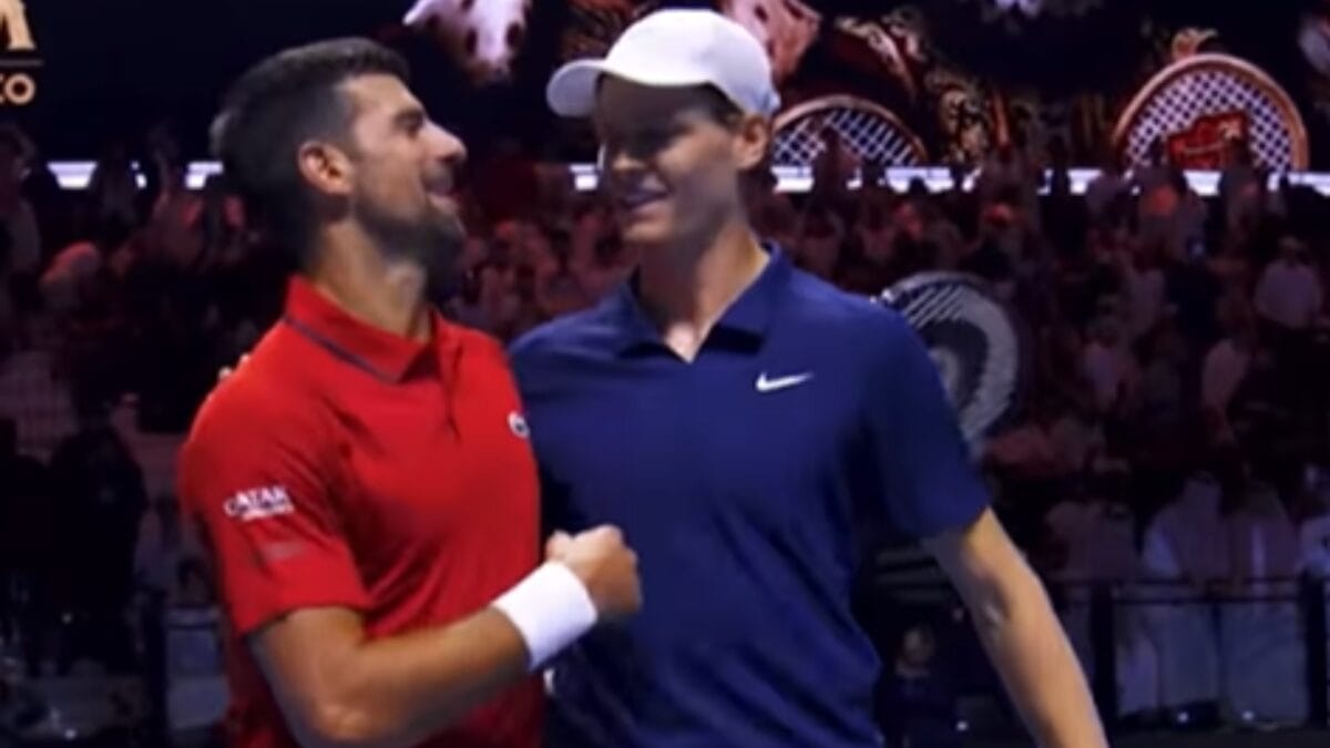 Jannik Sinner e Novak Djokovic na semifinal (Foto: Reprodução, Netflix)