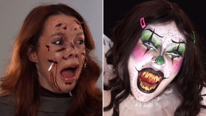 Maquiagem de Halloween da influenciadora Júlia Trentini, de Joinville (SC)