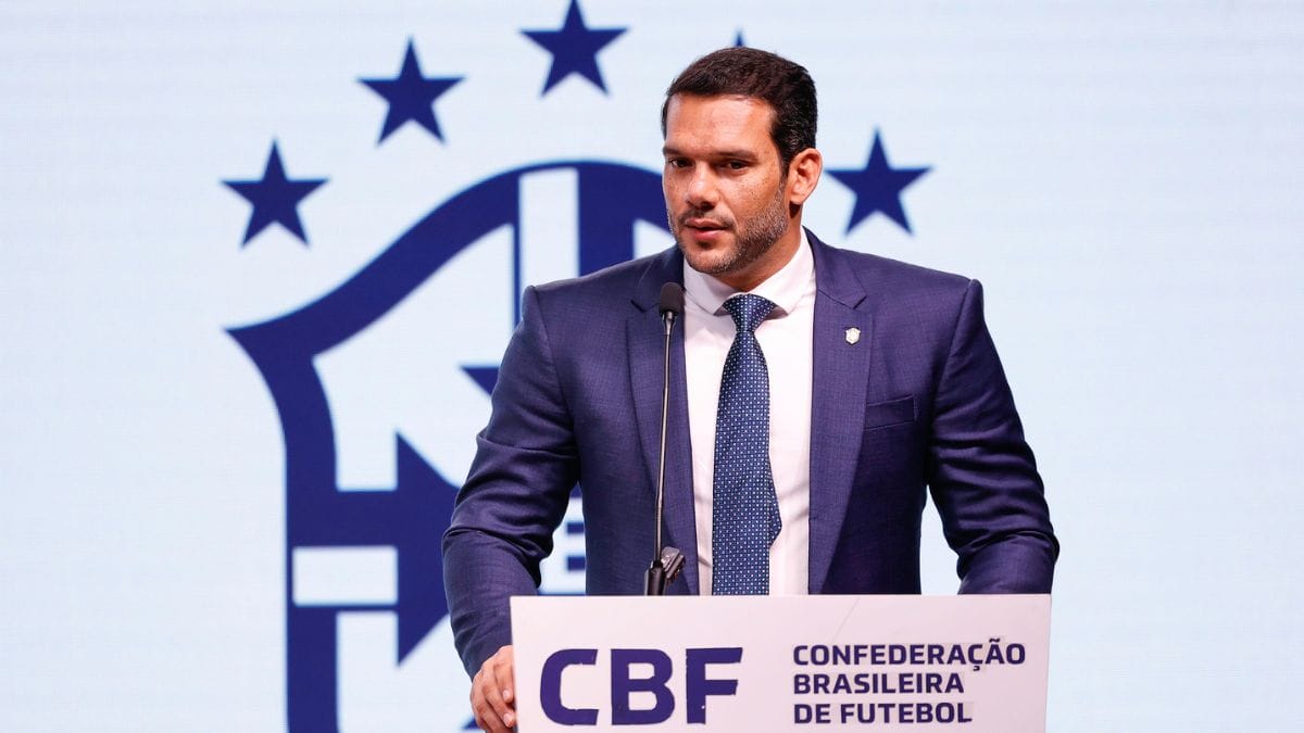 Samir Xaud durante anúncio do calendário da CBF (Foto: Rafael Ribeiro, CBF)