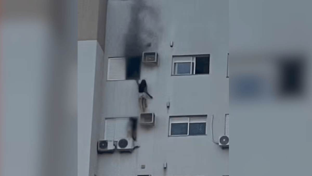 Temperatura passou de 800°C em apartamento em que mulher se pendurou durante incêndio