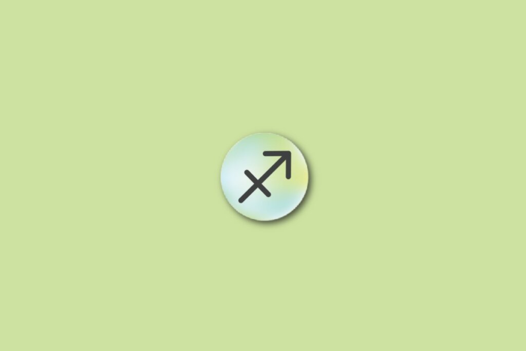 IlustraÃ§Ã£o do signo de sagitÃ¡rio, em um cÃ­rculo com as cores verde, azul e amarelo, sobre um fundo verde