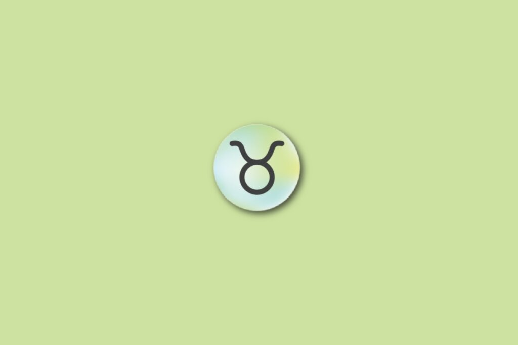IlustraÃ§Ã£o do signo de touro, em um cÃ­rculo com as cores verde, azul e amarelo, sobre um fundo verde