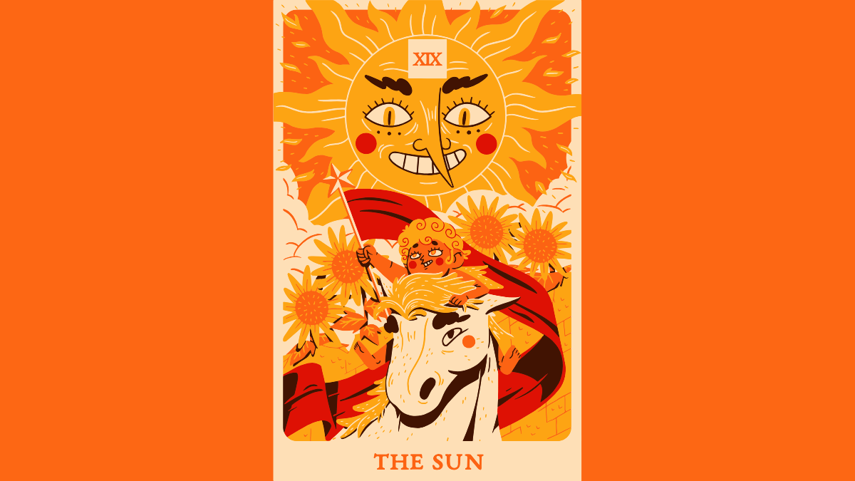Ilustração da carta de tarô O Sol