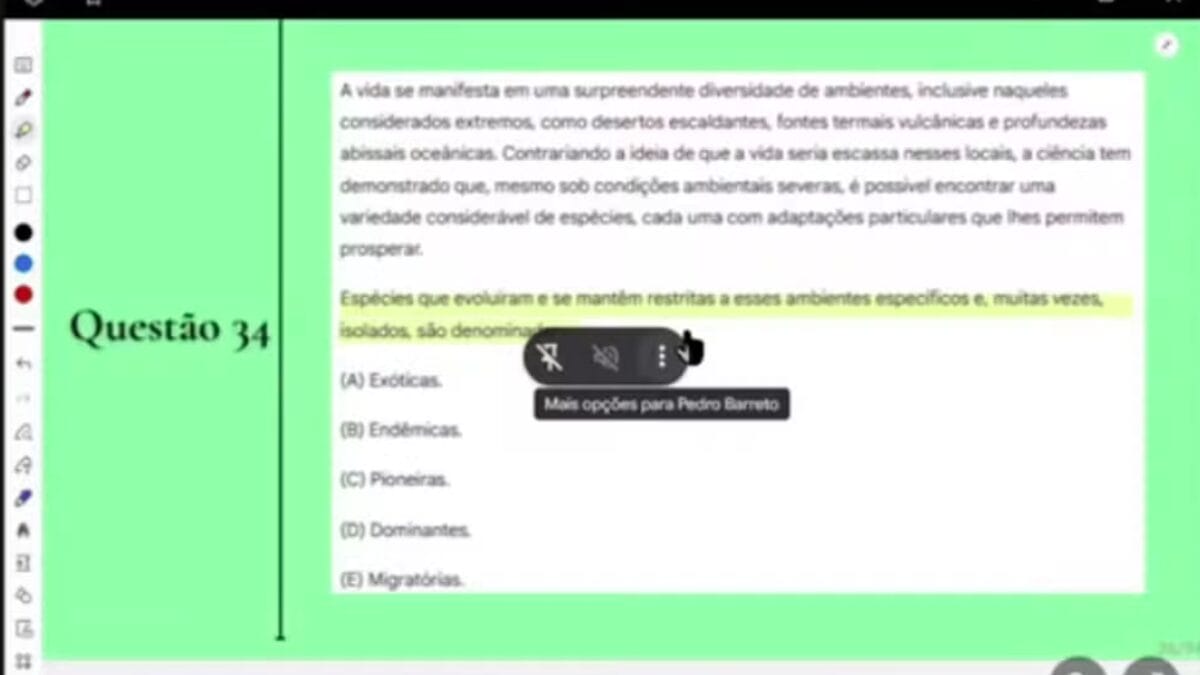 Live com questões quase iguais às do Enem 2025 foi ao ar 5 dias antes da prova