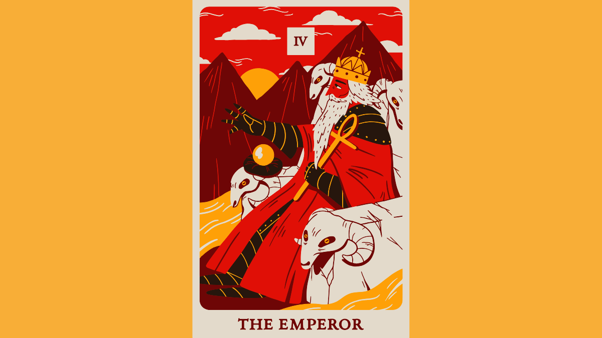 Ilustração da carta de tarô O Imperador