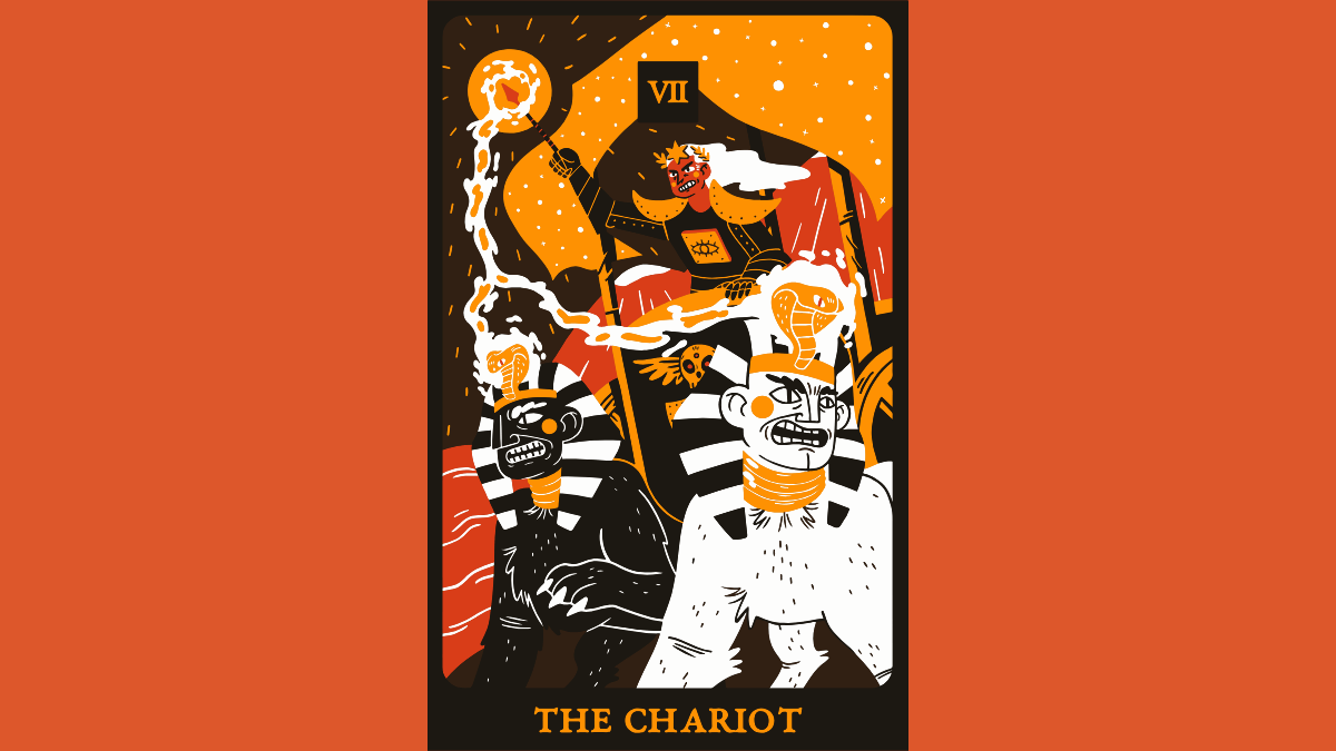 Ilustração da carta de tarô O Carro