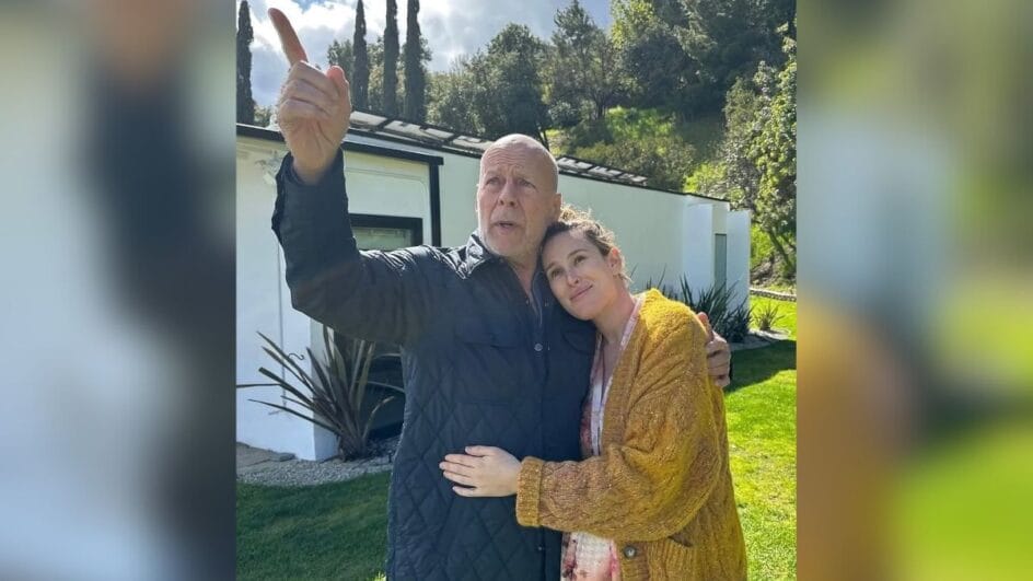 Ator Bruce Willis e a filha Rumer Willis