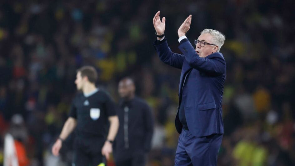 Carlo Ancelotti durante o amistoso da Seleção Brasileira