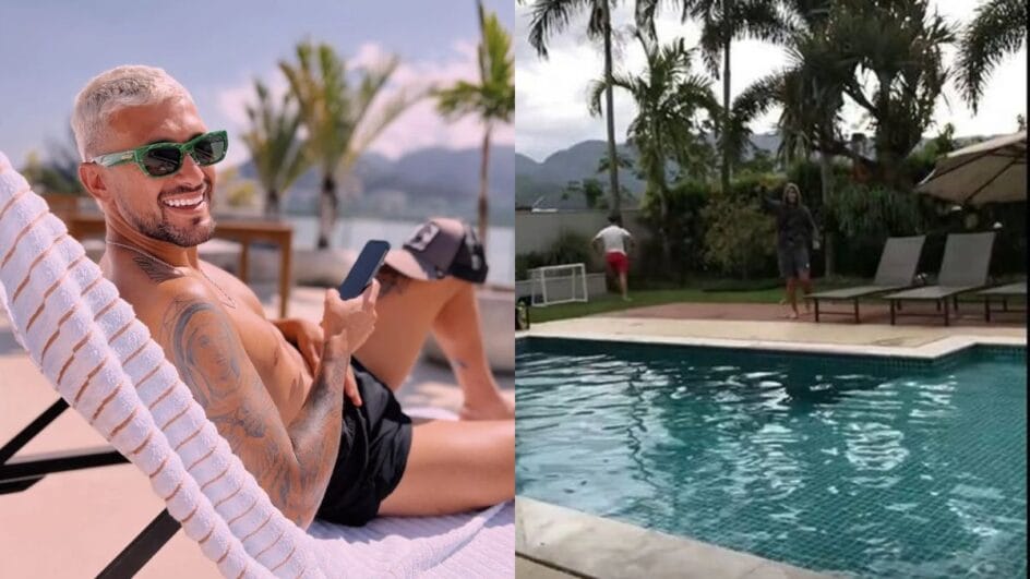 Uruguaio Arrascaeta vive no RJ com a noiva Camila Bastiani (Foto: Redes sociais, Reprodução)