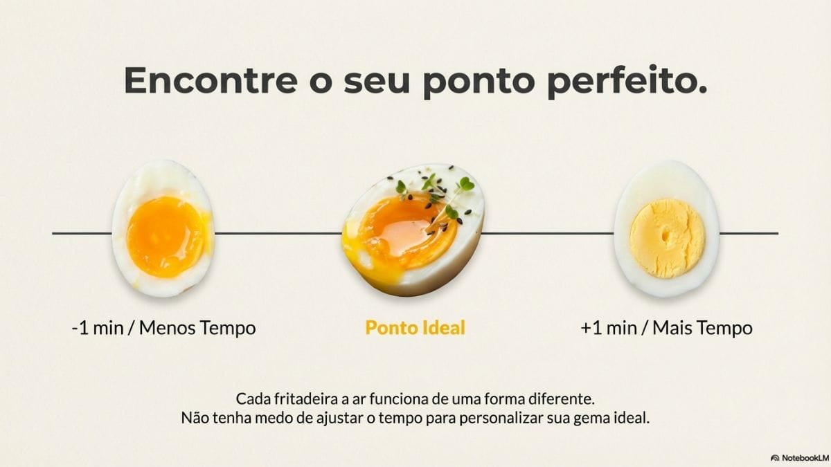 Guia visual para cozinhar ovo na air fryer