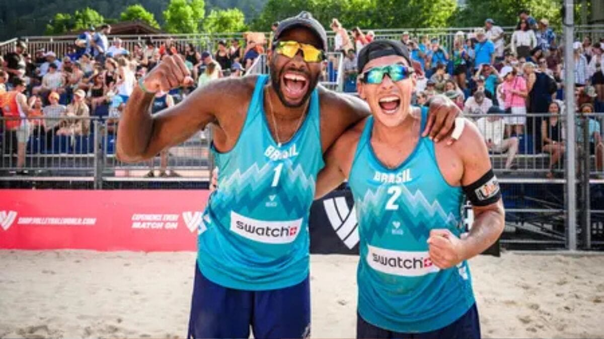 Evandro e Arthur no Mundial de Vôlei de Praia