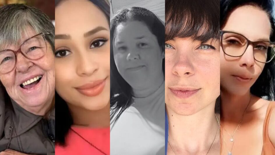 Foto mostra as mulheres vítimas de feminicídio em novembro em SC