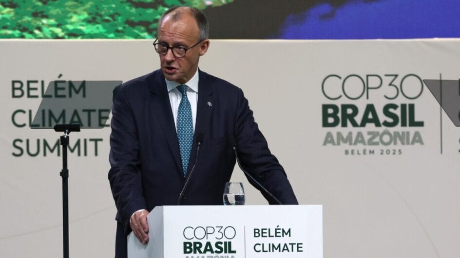 Chanceler alemão Friedrich Merz na COP30 em Belém.