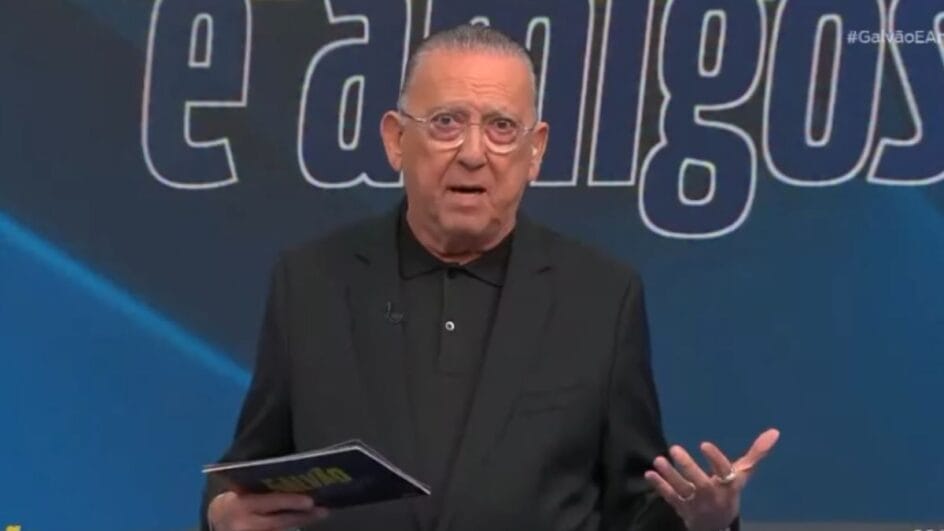 Galvão Bueno durante o programa Galvão e Amigos, na Band