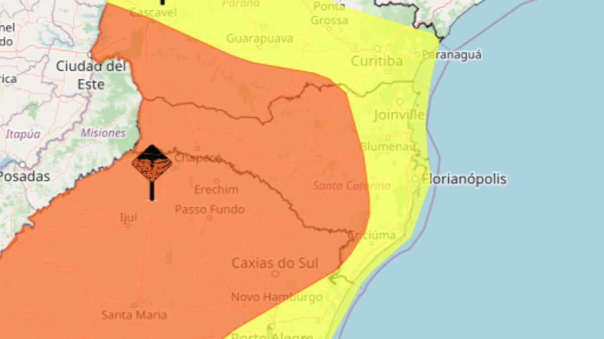 Alerta do Inmet de "perigo" para tempestade