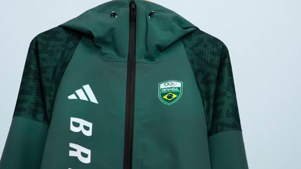 Jaqueta de uniforme do Brasil para as Olimpíadas de Inverno Milão-Cortina de 2026