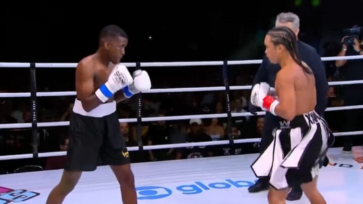 Jhony MC e Xamuel se enfrentaram no Fight Music Show 7 (Foto: Combate, Reprodução)