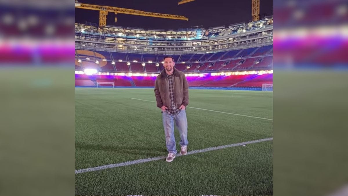 Messi visita Camp Nou, estádio do Barcelona (Foto: reprodução Instagram Messi)