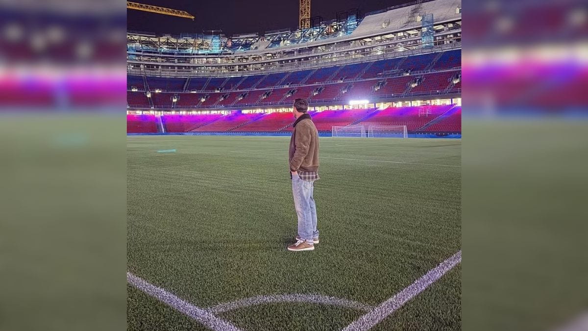 Messi visita Camp Nou, estádio do Barcelona (Foto: reprodução Instagram Messi)