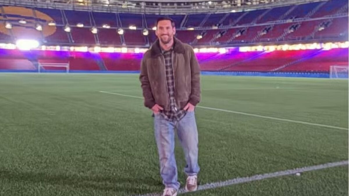Messi visita Camp Nou, estádio do Barcelona (Foto: reprodução Instagram Messi)