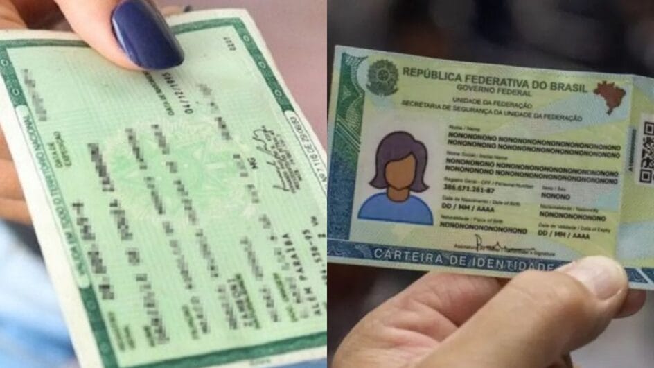modelo antigo do rg e nova carteira de identidade