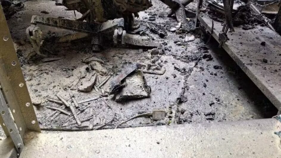 Foto mostra destruição causada pelo incêmdio na COP30