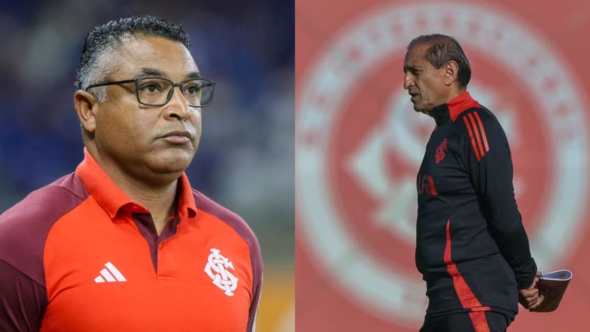 Roger Machado e Ramón Diaz foram os treinadores do Internacional em 2025 (Fotos: Ricardo Duarte, Internacional)