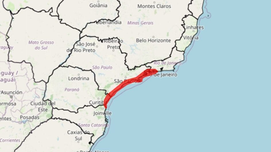 Quatro Estados brasileiros estão em alerta vermelho para tempestade (Foto: INMET, Reprodução)