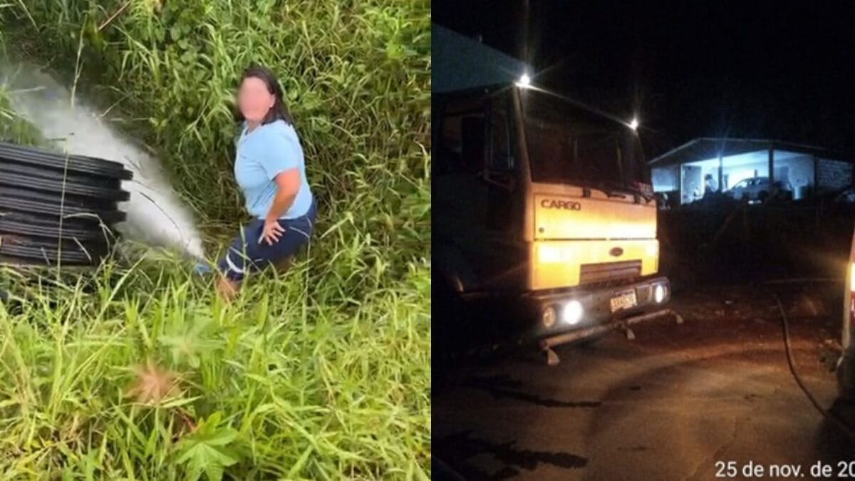 Vazamento que provocou problemas na rede de abastecimento de água em Tijucas.