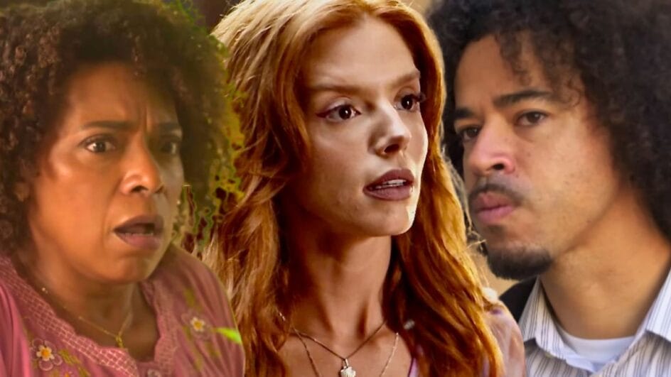 Jussara (Vilma Melo), Kami (Giovanna Lancellotti) e Ryan (L7nnon) em Dona de Mim