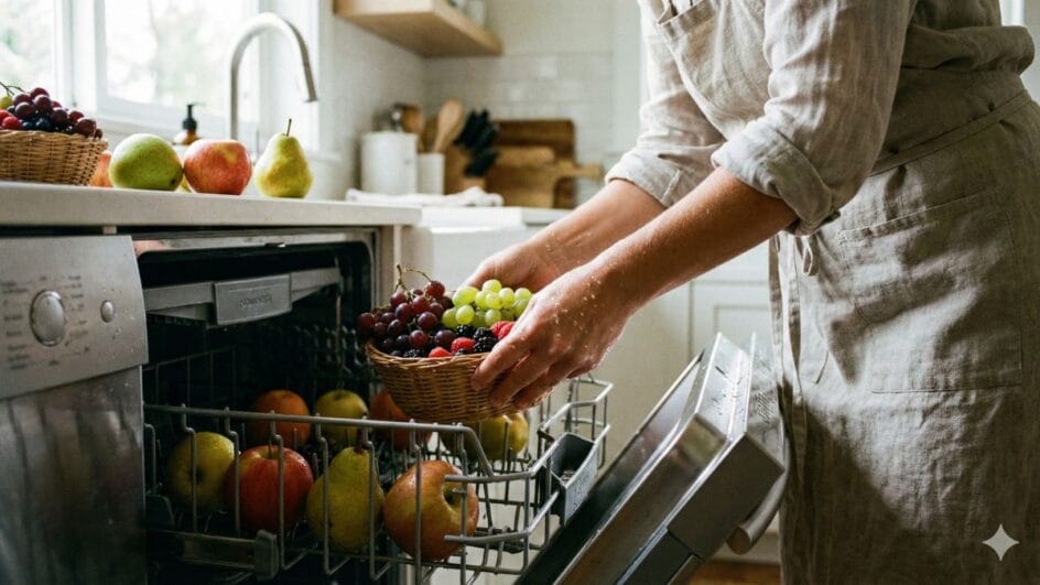 frutas na lava-louças