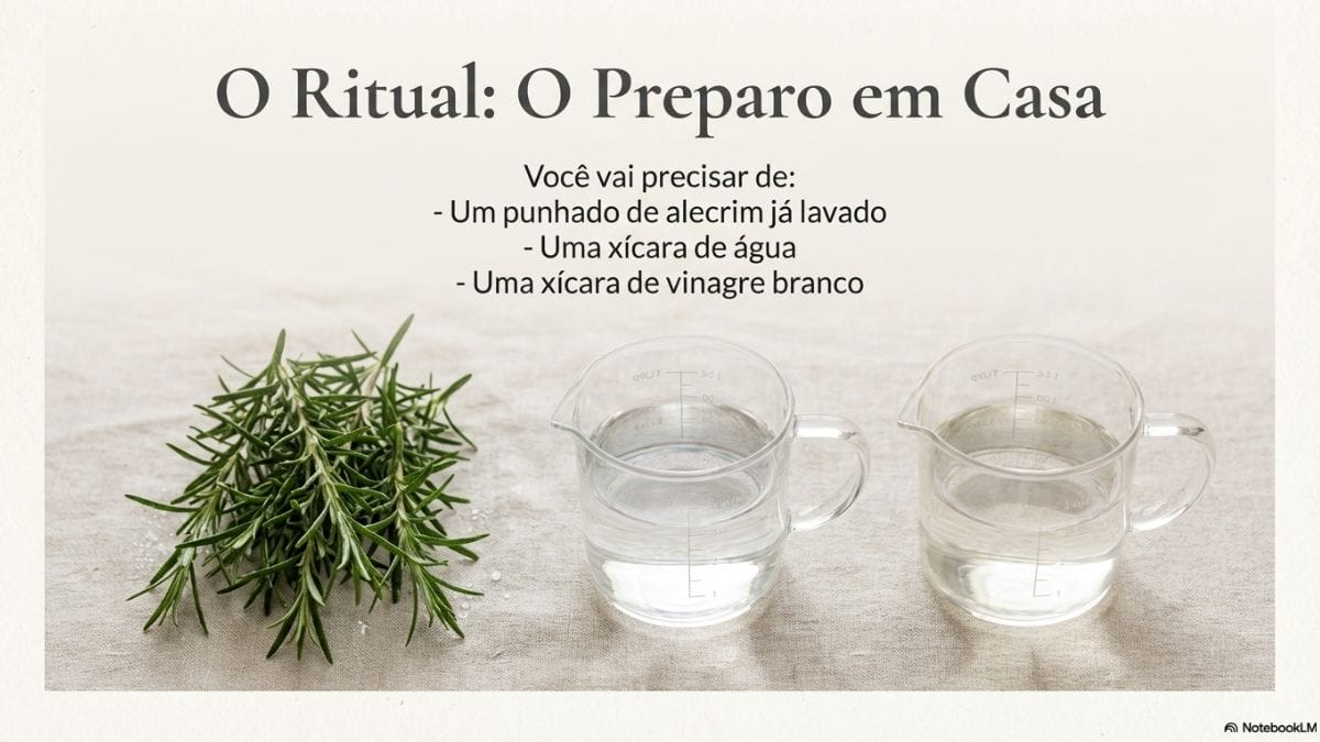 guia visual da mistura de vinagre branco e alecrim