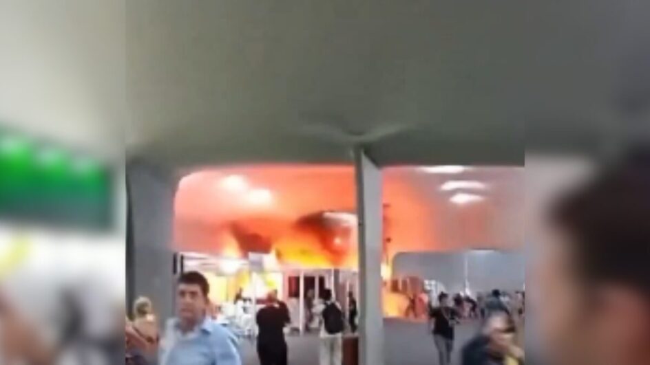 Vídeos publicados nas redes sociais mostram intensidade das chamas (Foto: Redes sociais, Reprodução)