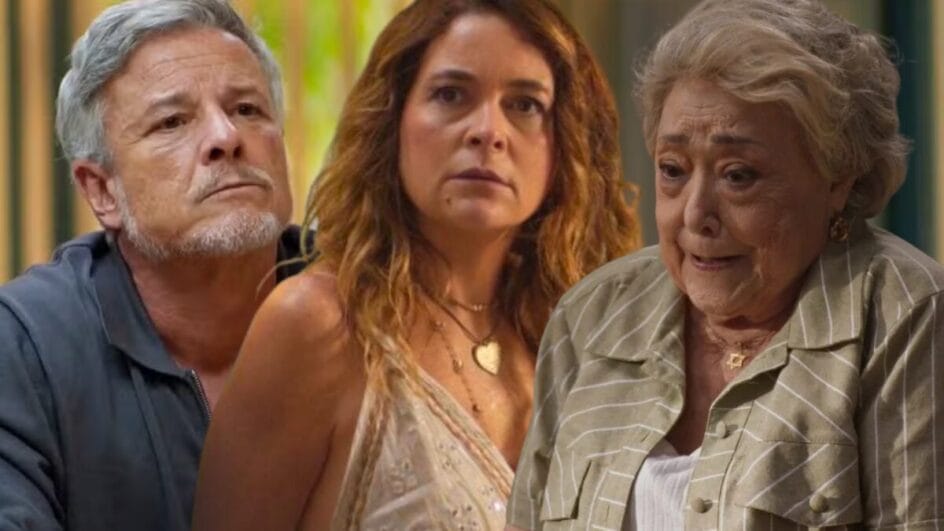 Jaques (Marcello Novaes), Filipa (Claudia Abreu) e Rosa (Suely Franco), personagens da novela Dona de Mim